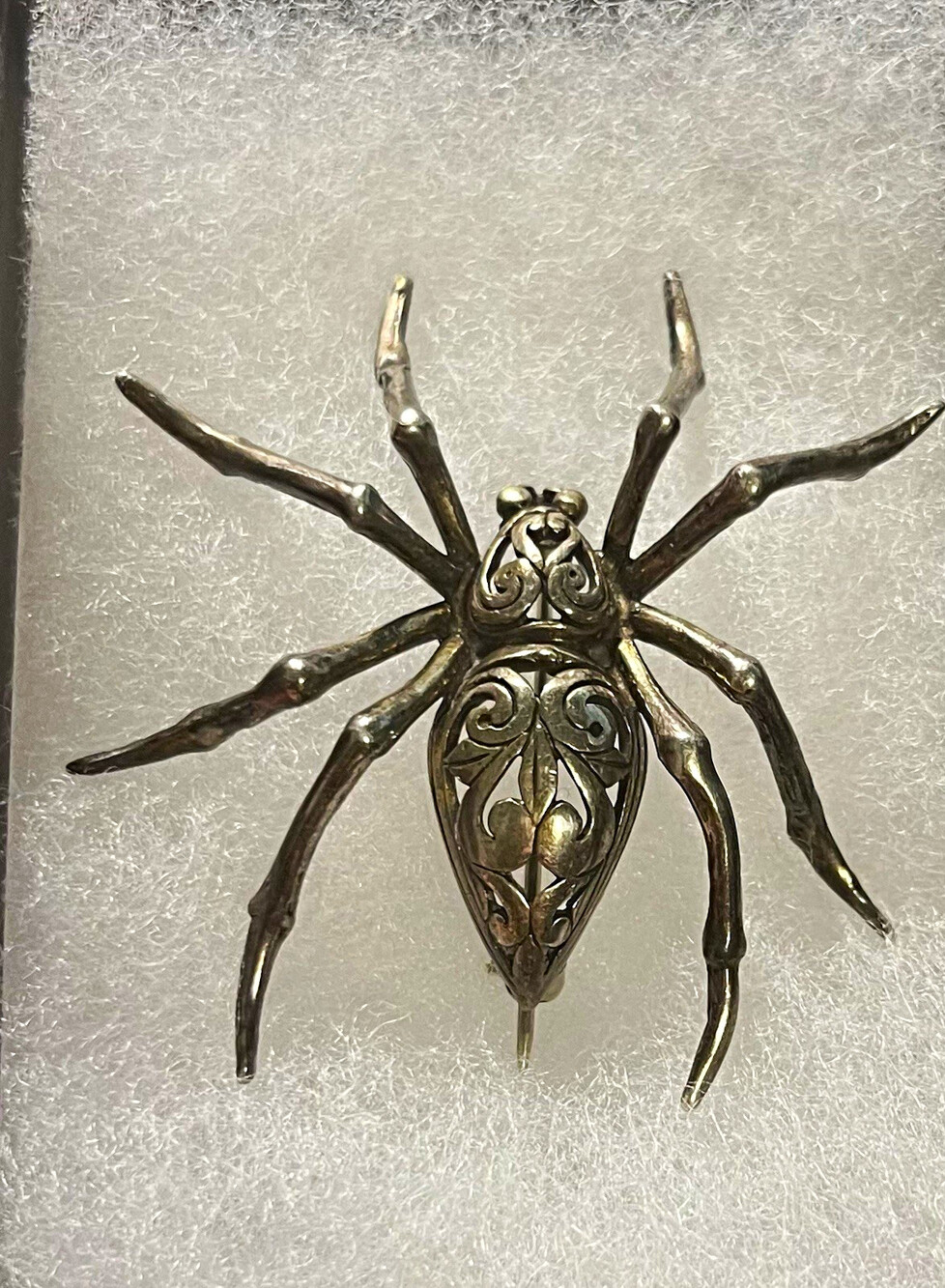 Vintage Jezlaine spider brooch. Halloween